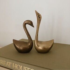 Vintage Brass Swans